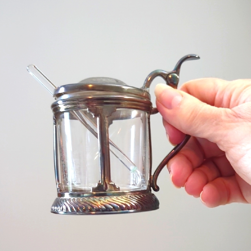 Vintage Glass Condiment Jar